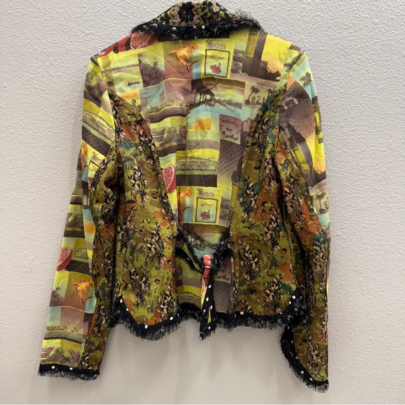 Look Unique Blazer Size Small Boho Festival Patchwork Lace Floral Print - Picture 4 of 9